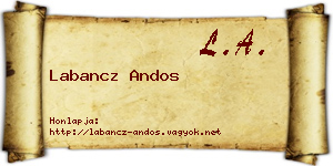 Labancz Andos névjegykártya